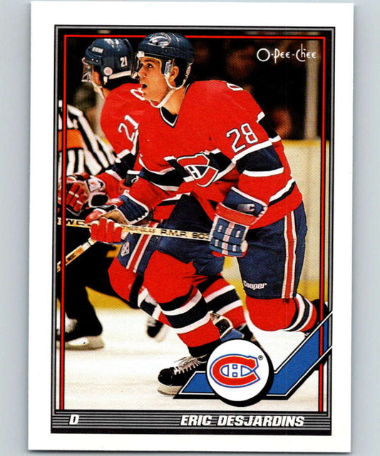 1991-92 O-Pee-Chee #14 Eric Desjardins Mint Montreal Canadiens  Image 1