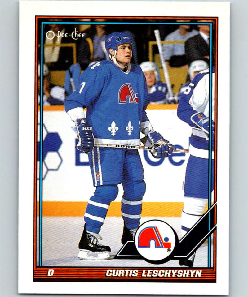 1991-92 O-Pee-Chee #39 Curtis Leschyshyn# Mint Quebec Nordiques  Image 1