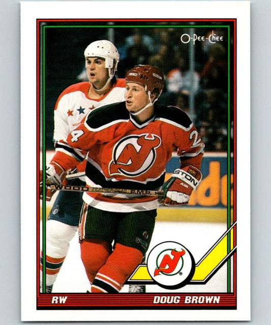 1991-92 O-Pee-Chee #42 Doug Brown Mint New Jersey Devils  Image 1