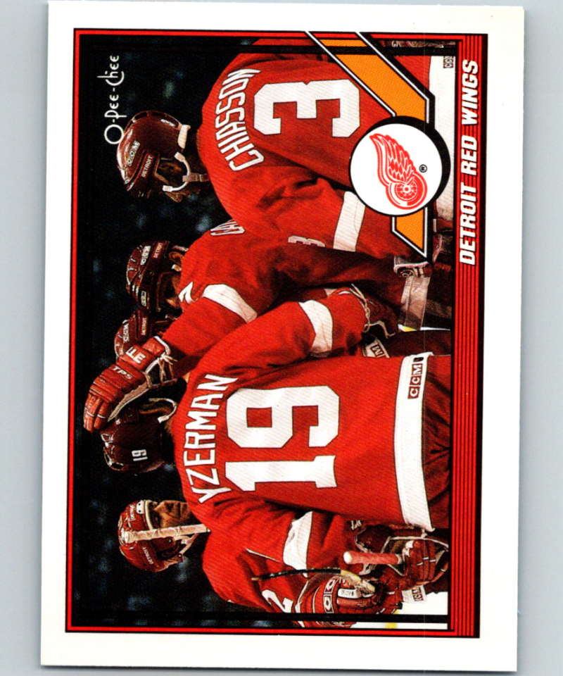 1991-92 O-Pee-Chee #60 Red Wings Team Mint Detroit Red Wings