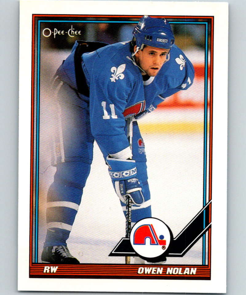 1991-92 O-Pee-Chee #64 Owen Nolan Mint Quebec Nordiques  Image 1
