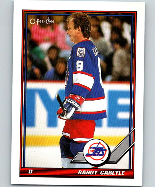 1991-92 O-Pee-Chee #72 Randy Carlyle Mint Winnipeg Jets  Image 1