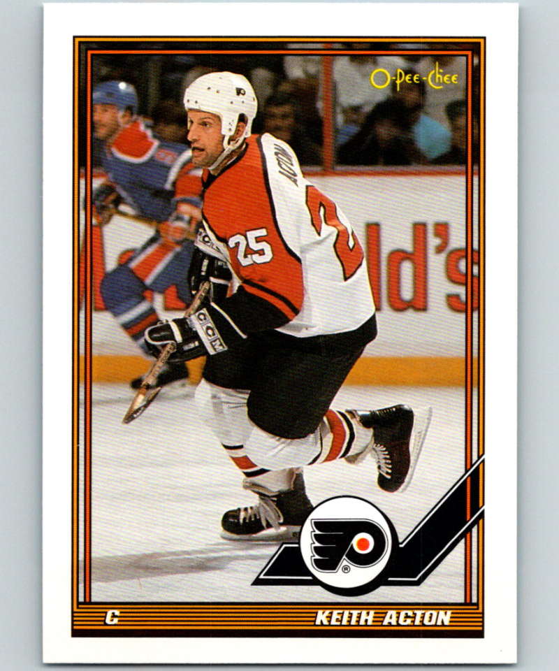 1991-92 O-Pee-Chee #77 Keith Acton Mint Philadelphia Flyers  Image 1