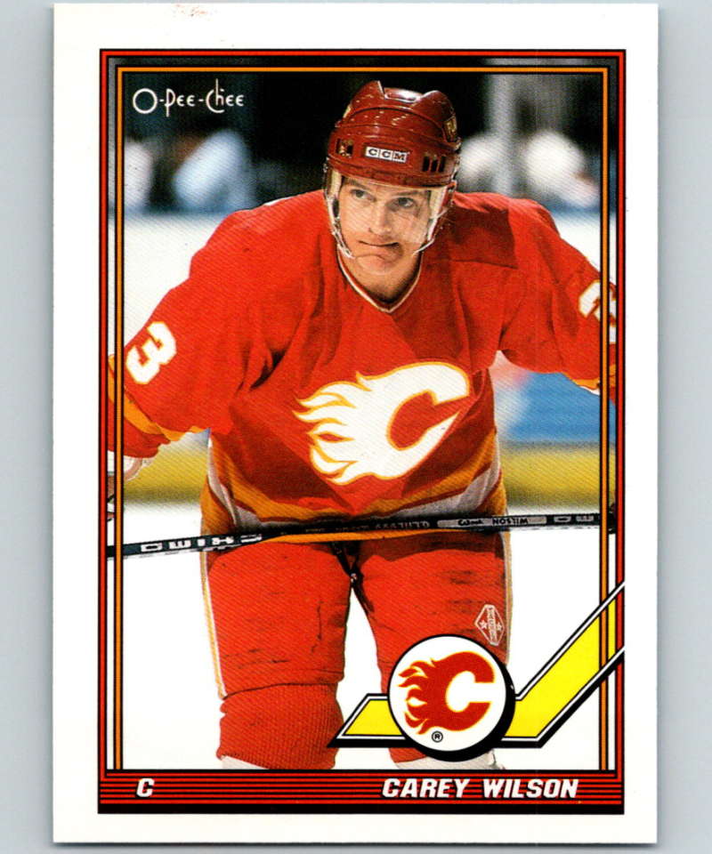 1991-92 O-Pee-Chee #85 Carey Wilson Mint Calgary Flames  Image 1