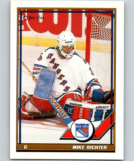 1991-92 O-Pee-Chee #91 Mike Richter Mint New York Rangers  Image 1