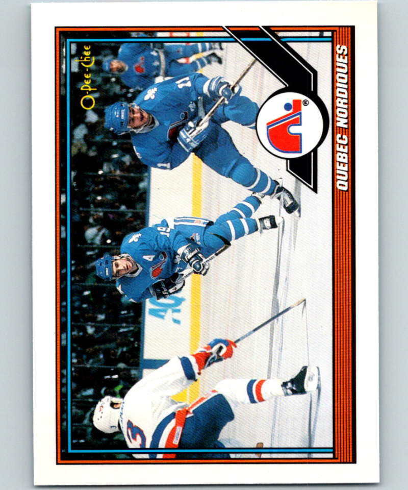 1991-92 O-Pee-Chee #96 Nordiques Team Mint  Image 1