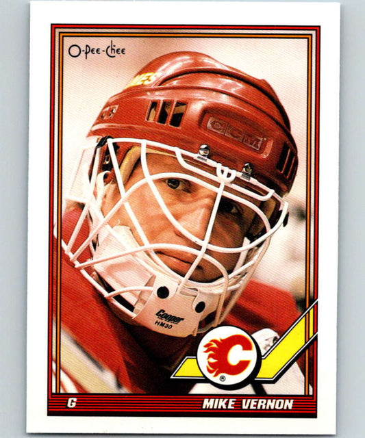 1991-92 O-Pee-Chee #107 Mike Vernon Mint Calgary Flames  Image 1