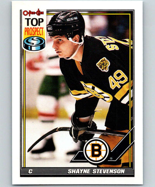 1991-92 O-Pee-Chee #121 Shayne Stevenson Mint Boston Bruins  Image 1