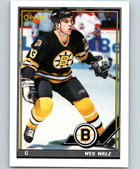1991-92 O-Pee-Chee #134 Wes Walz Mint Boston Bruins  Image 1