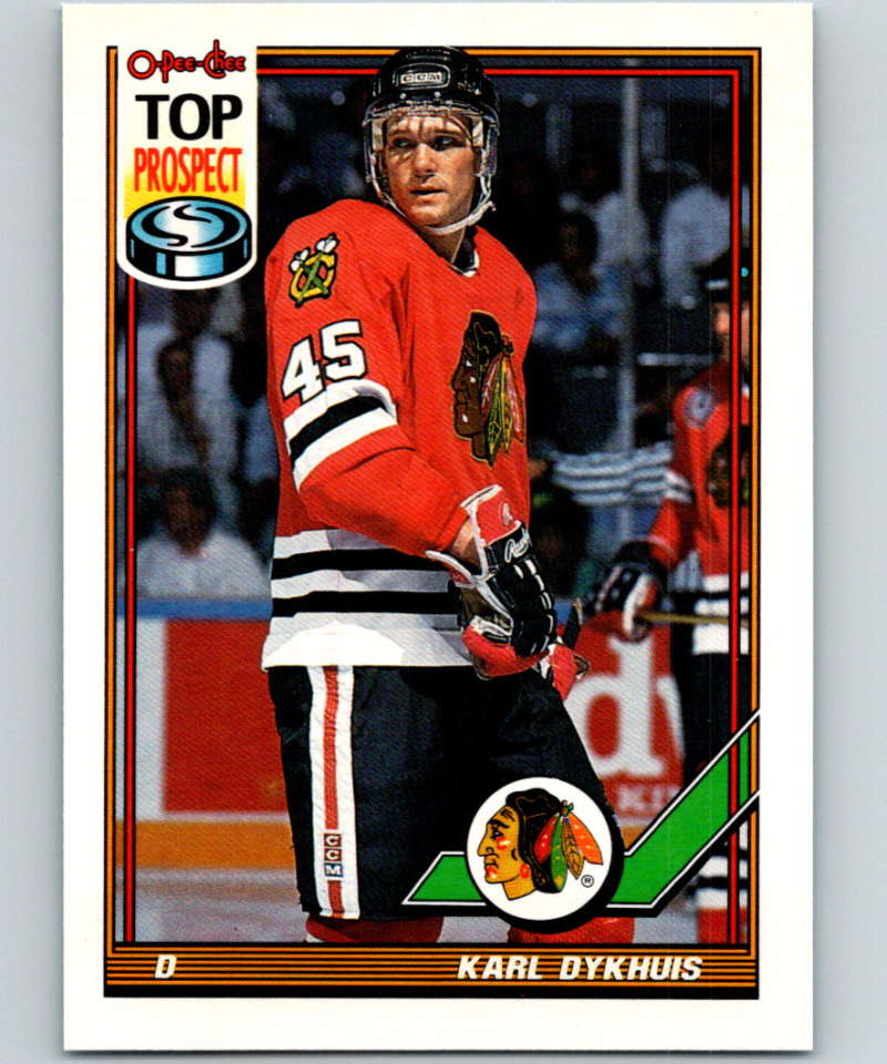 1991-92 O-Pee-Chee #172 Karl Dykhuis Mint Chicago Blackhawks  Image 1