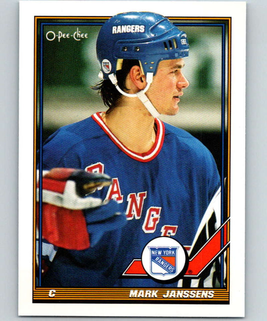 1991-92 O-Pee-Chee #186 Mark Janssens Mint New York Rangers