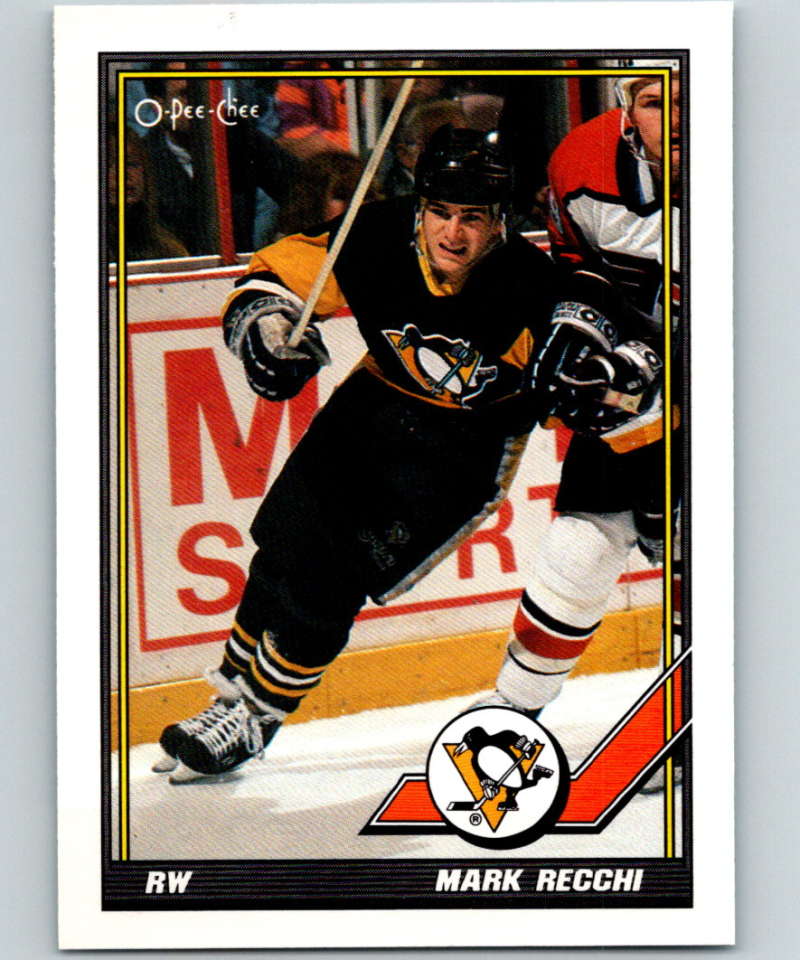 1991-92 O-Pee-Chee #196 Mark Recchi Mint Pittsburgh Penguins  Image 1