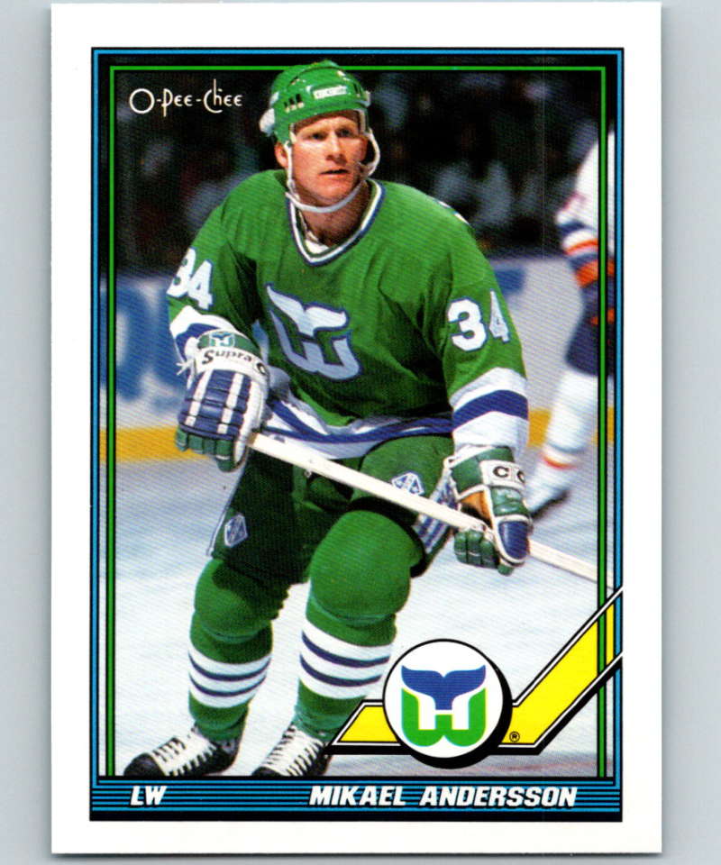1991-92 O-Pee-Chee #197 Mikael Andersson Mint Hartford Whalers  Image 1
