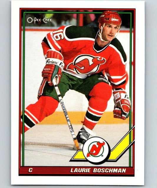 1991-92 O-Pee-Chee #202 Laurie Boschman Mint New Jersey Devils  Image 1