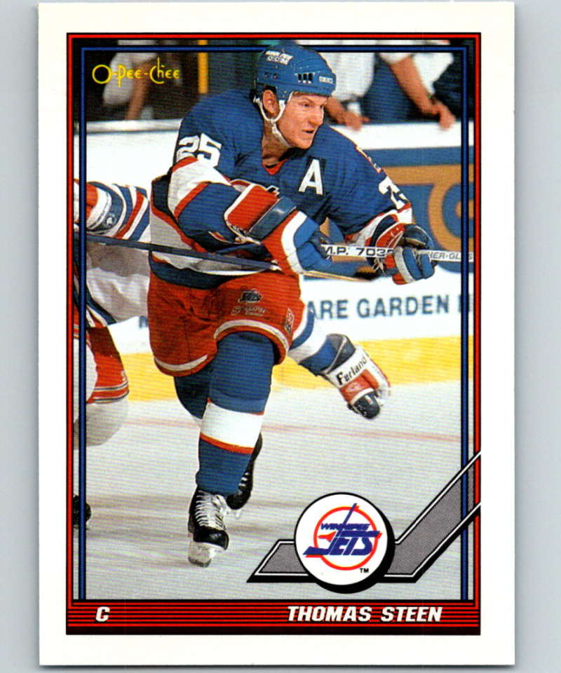 1991-92 O-Pee-Chee #218 Thomas Steen Mint Winnipeg Jets  Image 1