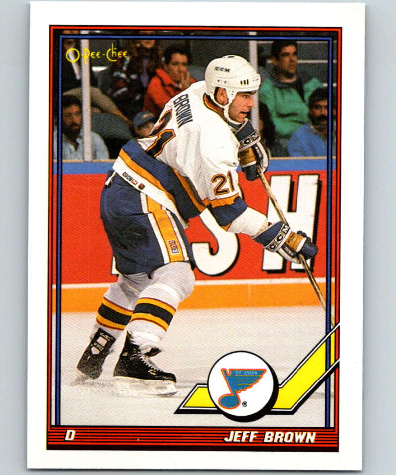 1991-92 O-Pee-Chee #222 Jeff Brown Mint St. Louis Blues  Image 1