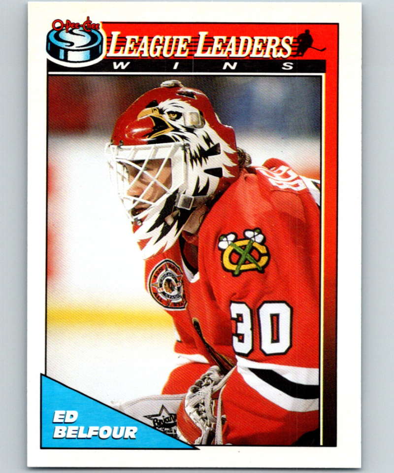 1991-92 O-Pee-Chee #271 Ed Belfour LL Mint Chicago Blackhawks