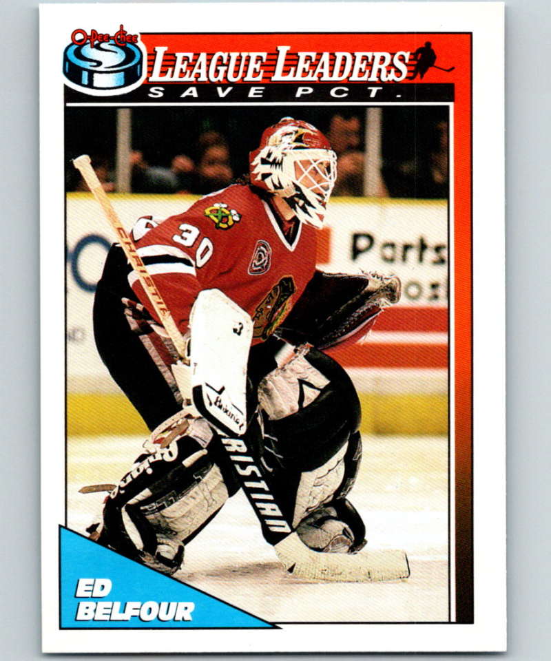 1991-92 O-Pee-Chee #288 Ed Belfour LL Mint Chicago Blackhawks  Image 1