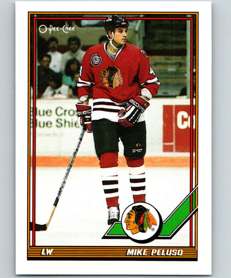 1991-92 O-Pee-Chee #293 Mike Peluso Mint Chicago Blackhawks  Image 1