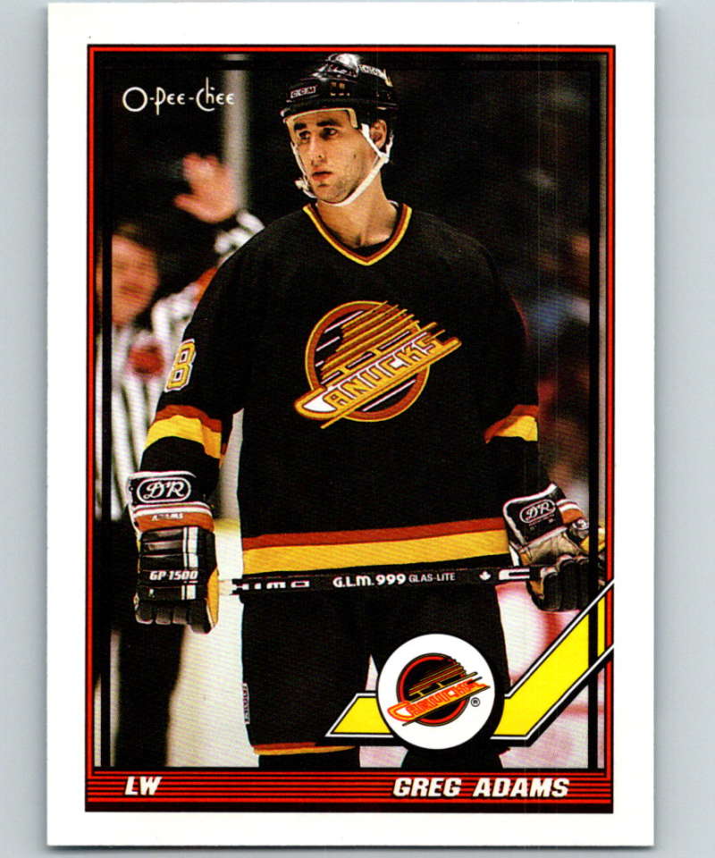 1991-92 O-Pee-Chee #340 Greg Adams Mint Vancouver Canucks  Image 1