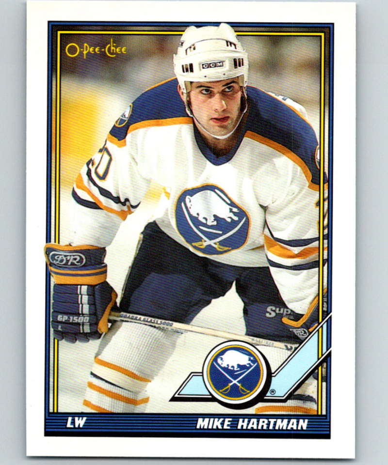 1991-92 O-Pee-Chee #363 Mike Hartman Mint Buffalo Sabres  Image 1