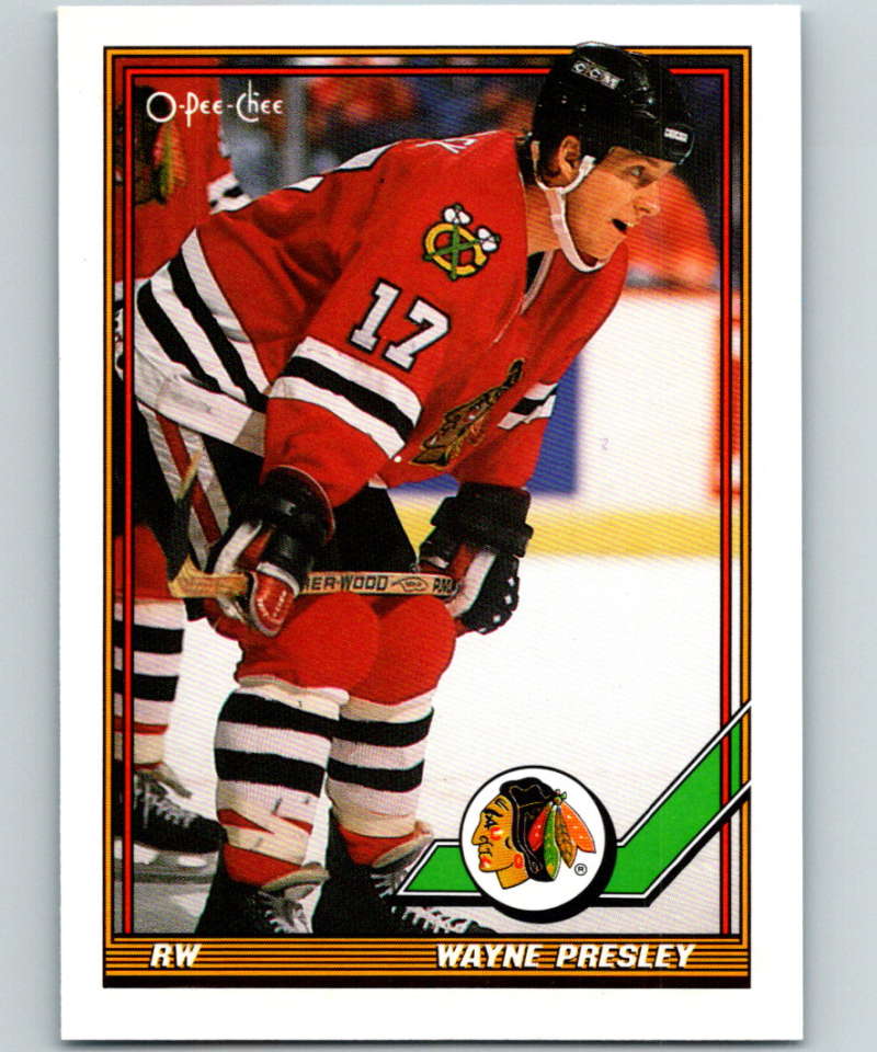 1991-92 O-Pee-Chee #385 Wayne Presley Mint Chicago Blackhawks  Image 1