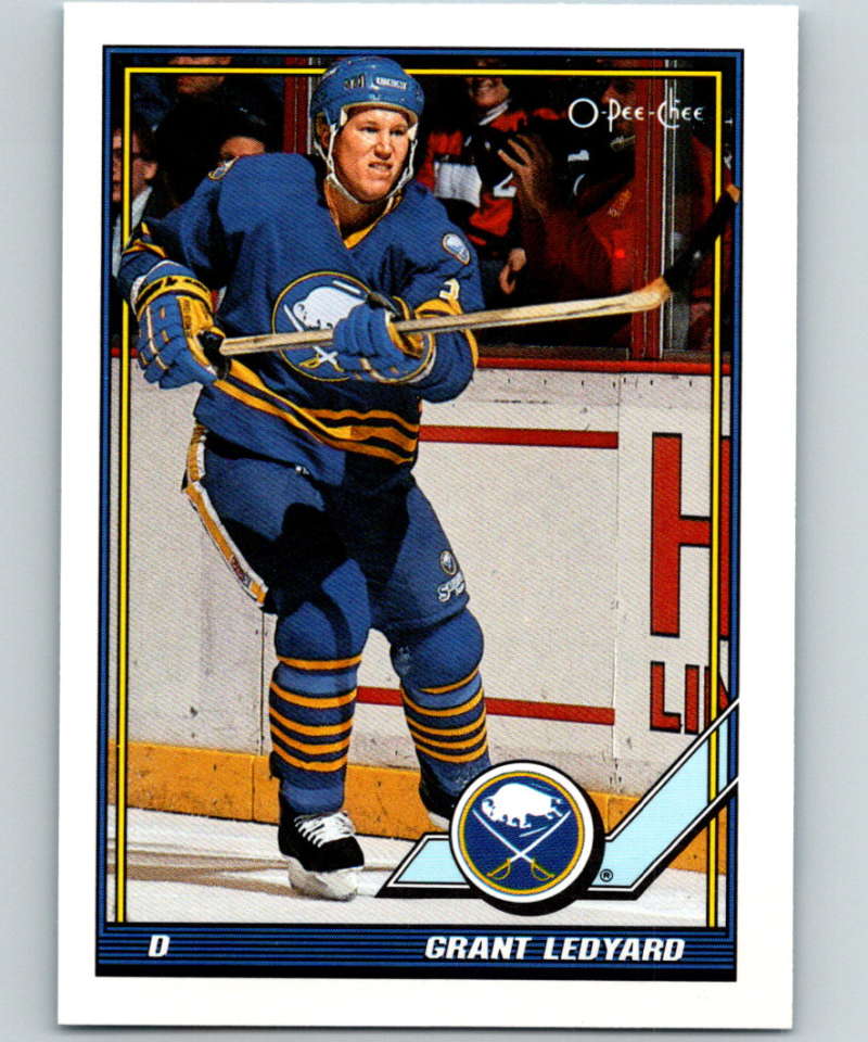 1991-92 O-Pee-Chee #386 Grant Ledyard Mint Buffalo Sabres  Image 1