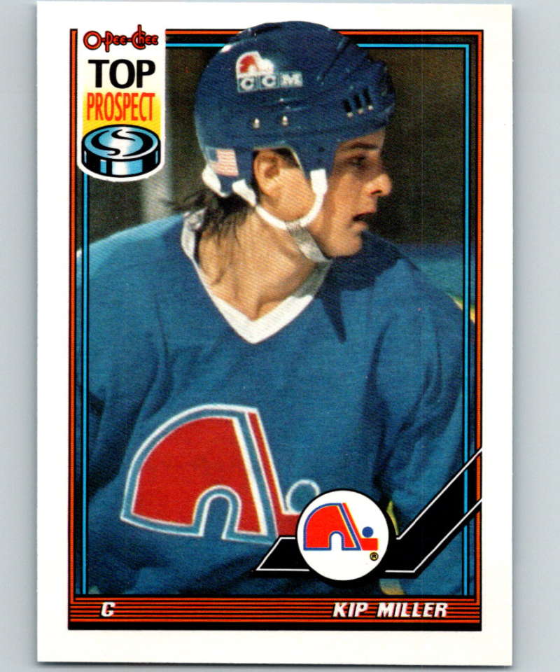 1991-92 O-Pee-Chee #387 Kip Miller Mint Quebec Nordiques  Image 1