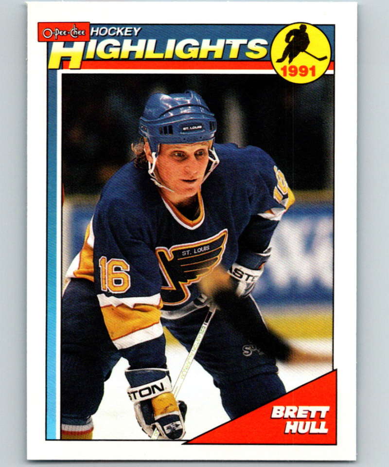 1991-92 O-Pee-Chee #403 Brett Hull HL Mint St. Louis Blues  Image 1