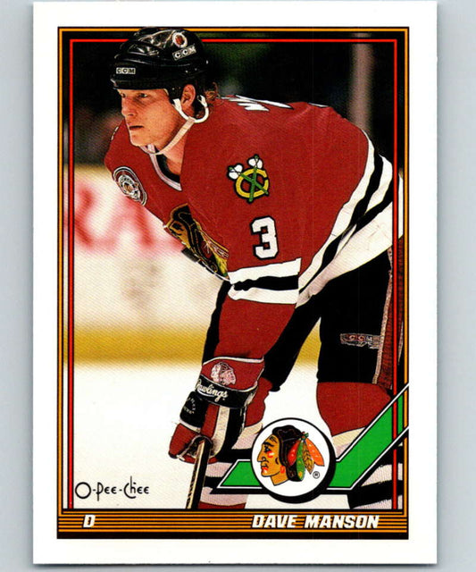 1991-92 O-Pee-Chee #409 Dave Manson Mint Chicago Blackhawks