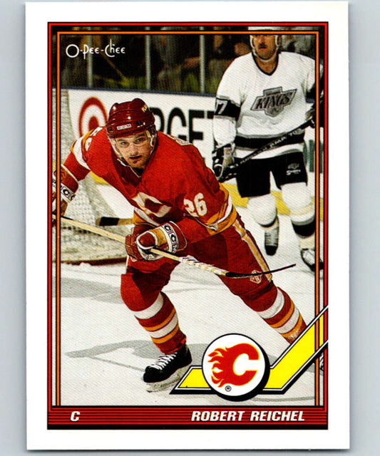1991-92 O-Pee-Chee #411 Robert Reichel Mint Calgary Flames  Image 1