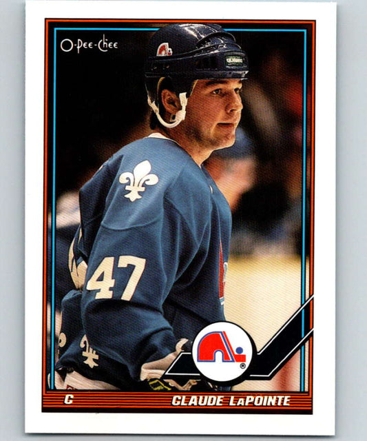 1991-92 O-Pee-Chee #431 Claude Lapointe Mint RC Rookie Quebec Nordiques  Image 1