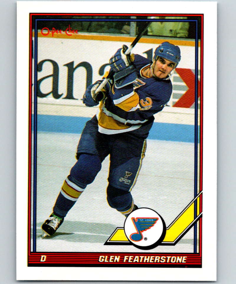 1991-92 O-Pee-Chee #436 Glen Featherstone Mint St. Louis Blues  Image 1