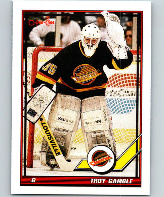 1991-92 O-Pee-Chee #446 Troy Gamble Mint Vancouver Canucks  Image 1