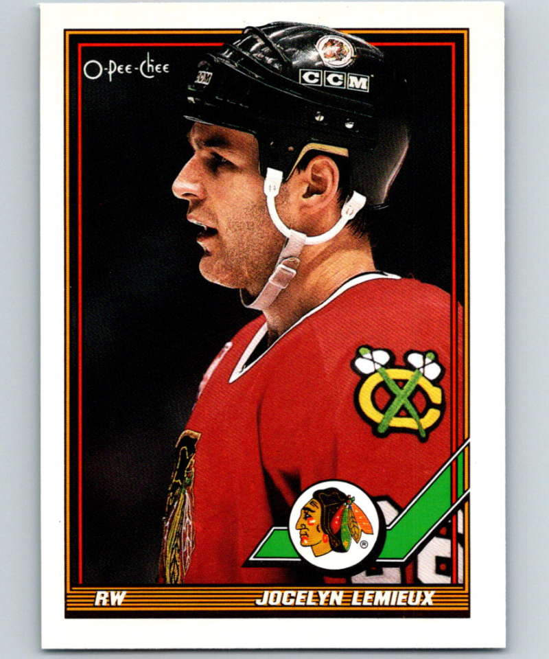 1991-92 O-Pee-Chee #453 Jocelyn Lemieux Mint Chicago Blackhawks  Image 1