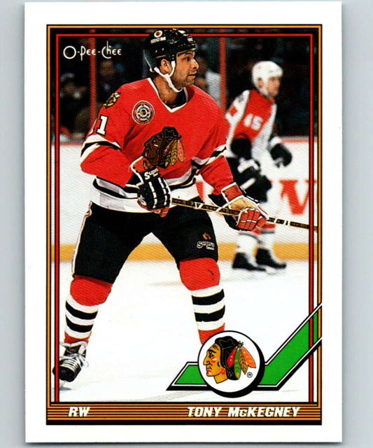 1991-92 O-Pee-Chee #484 Tony McKegney Mint Chicago Blackhawks  Image 1