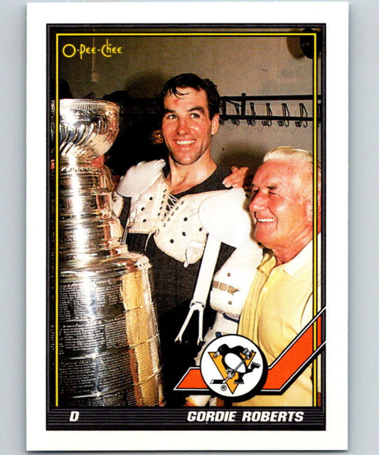 1991-92 O-Pee-Chee #494 Gordie Roberts Mint Pittsburgh Penguins