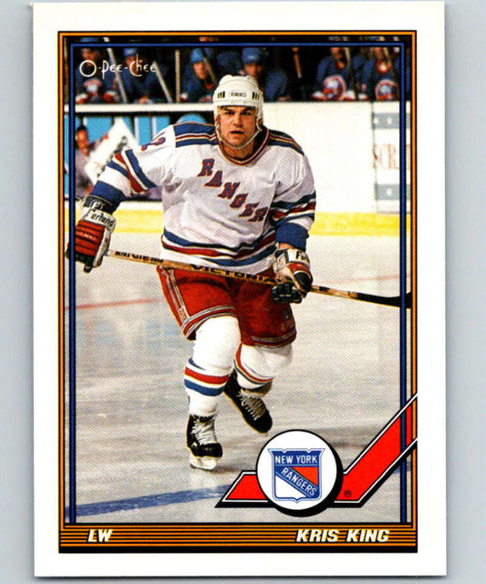 1991-92 O-Pee-Chee #498 Kris King Mint New York Rangers  Image 1