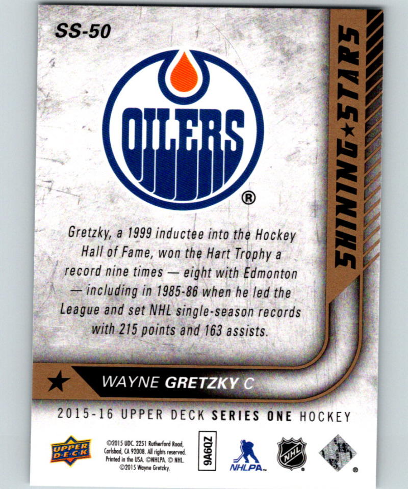 2015-16 Upper Deck Shining Stars #SS-50 Wayne Gretzky MINT Edmonton Oilers 03070