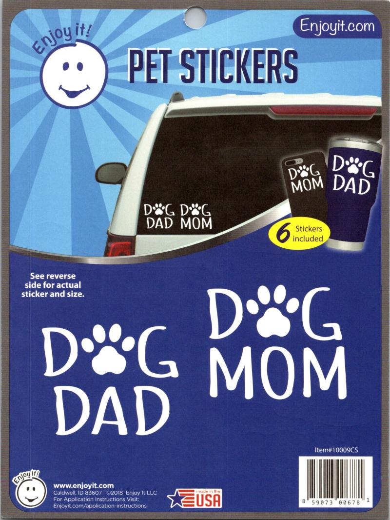 Dod Dad Dog Mom Stickers Perfect Cut Decal/Sticker 6" x 8" Sheet  Image 1