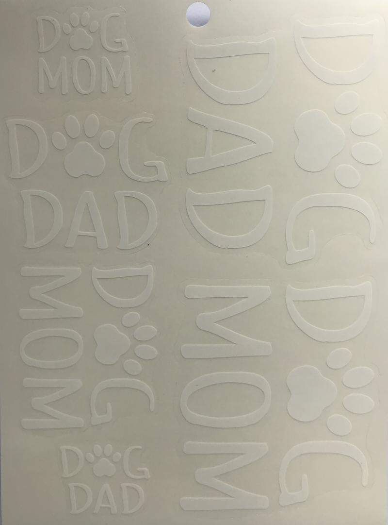 Dod Dad Dog Mom Stickers Perfect Cut Decal/Sticker 6" x 8" Sheet  Image 2