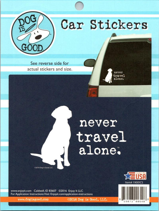Never Travel Alone Stickers Perfect Cut Decal/Sticker 6" x 8" Sheet