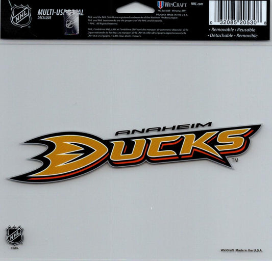 Anaheim Ducks Multi-Use Decal Sticker 5"x6" NHL Clear Back  Image 1