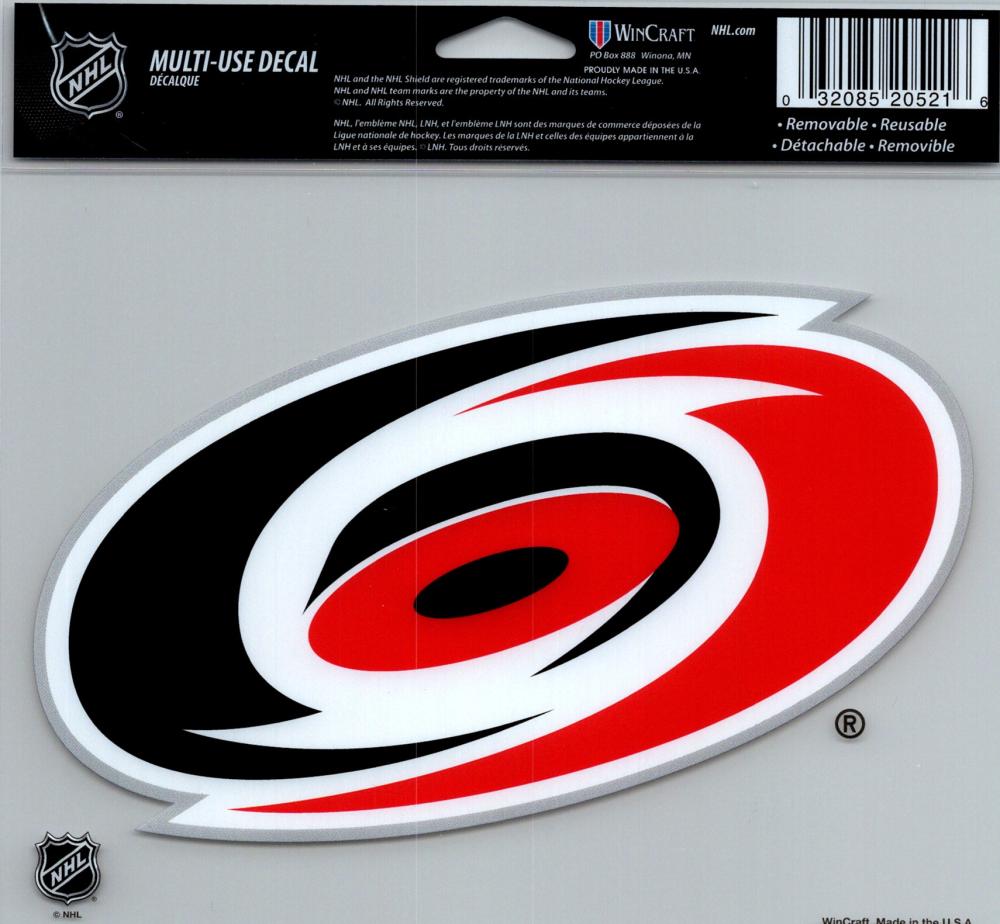 Carolina Hurricanes Multi-Use Decal Sticker 5"x6" NHL Clear Back  Image 1