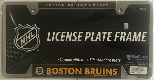 Boston Bruins NHL Chrome Plated License Plate Frame 6"x12" Image 1