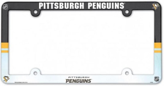 Pittsburgh Penguins NHL Plastic Full Colour License Plate Frame 6"x12" Image 1
