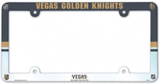 Vegas Golden Knights NHL Plastic Full Colour License Plate Frame 6"x12" Image 1