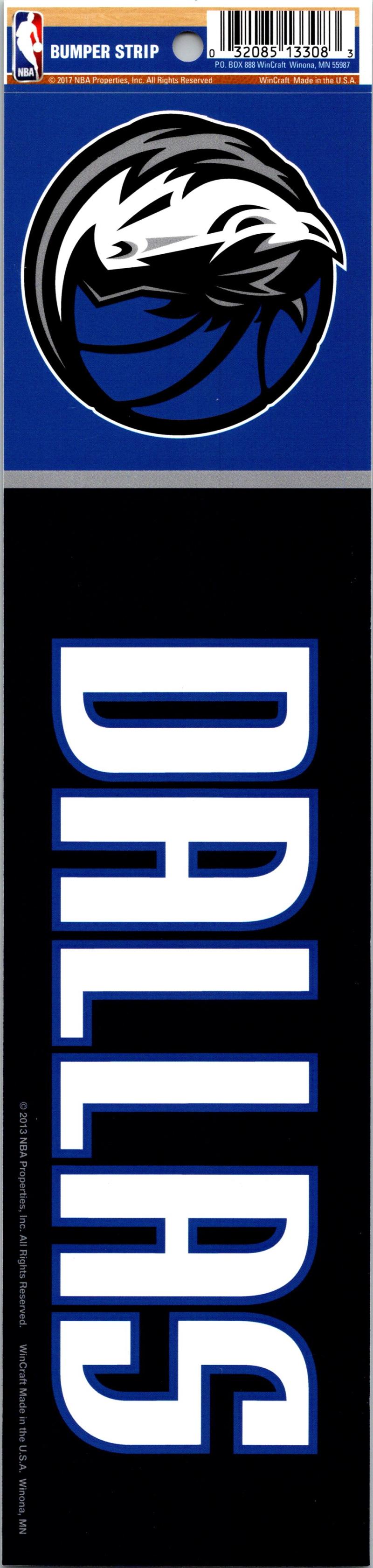 Dallas Mavericks 3" x 12" Bumper Strip NBA Sticker Decal Image 1