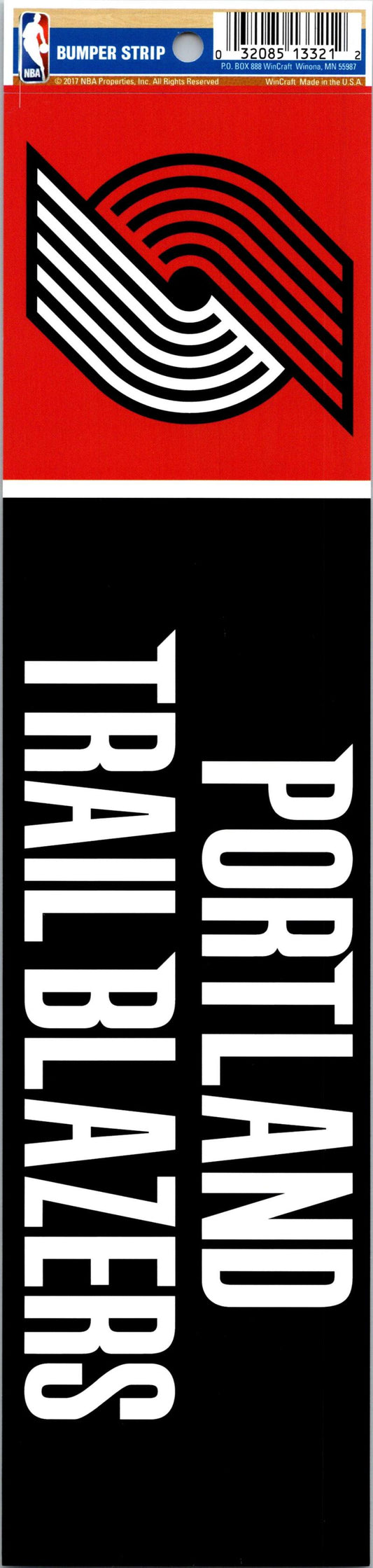 Portland Trail Blazers 3" x 12" Bumper Strip NBA Sticker Decal