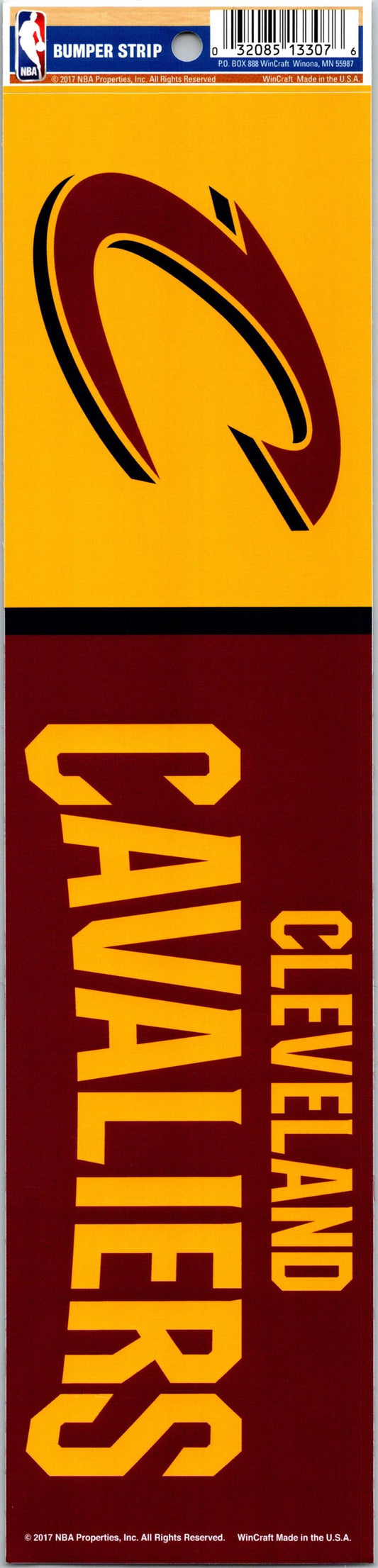 Cleveland Cavaliers 3" x 12" Bumper Strip NBA Sticker Decal Image 1